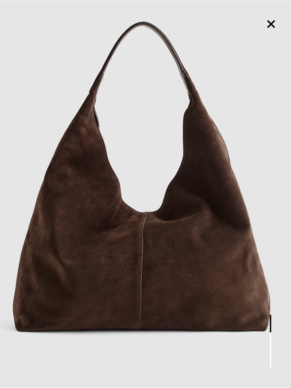 Madewell Dark Carob Large Mylie Suede Shoulder Hobo Bag - Picture 5 of 10